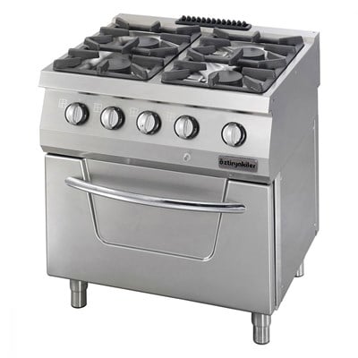 Öztiryakiler Kuzine Fırınlı Gazlı 4 Açık Ateş 80*70*85 L 4x6Kw ve 7Kw Gazlı Fırın