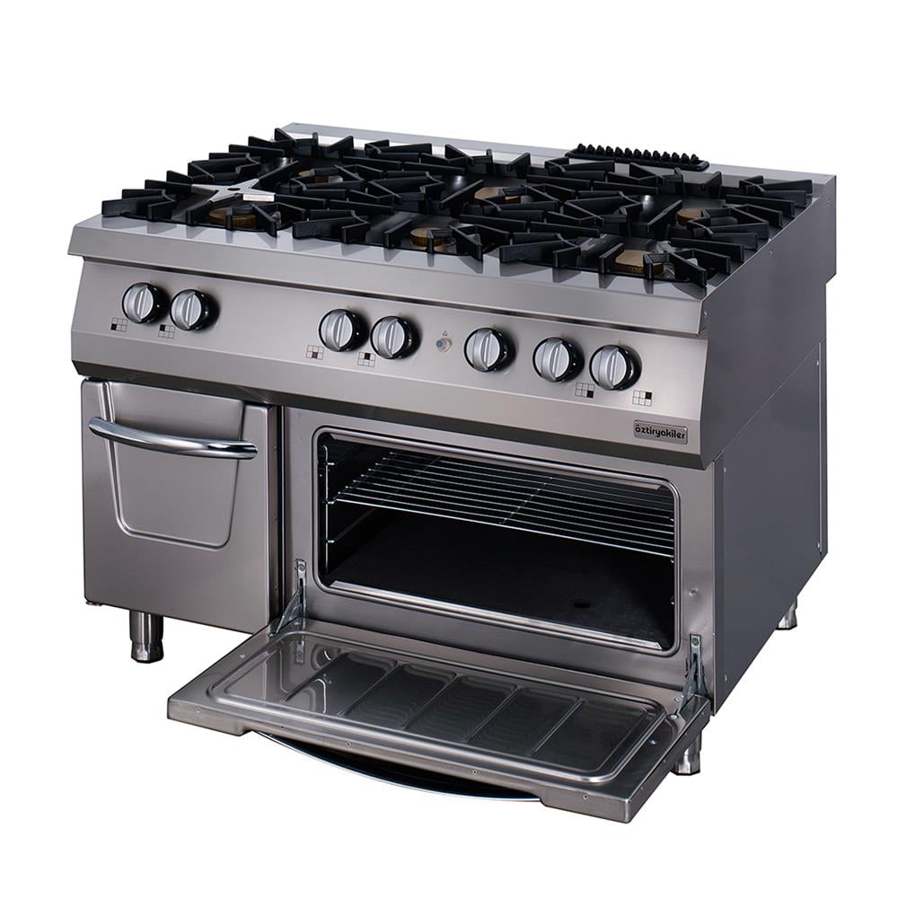 ÖZTİRYAKİLER KUZİNE FIRINLI GAZLI 6 AÇIK ATEŞ,FIRIN ELEKTRİKLİ 120*90*85