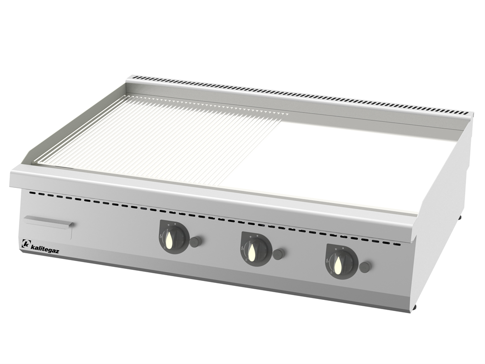 Pleyt Izgara, Gazlı, Yarı Oluklu, Krom Kaplı, T 1200 x 700 x 290 mm