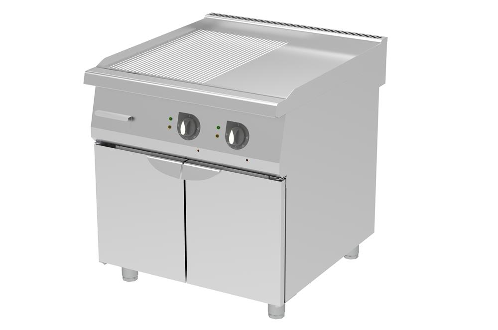 Pleyt Izgara, Mono Blok, Elektrikli, Yarı Oluklu 800 x 900 x 900 mm