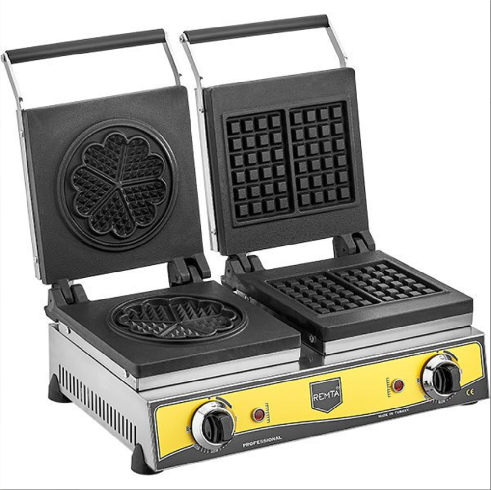 Remta Çiftli Kare+Çiçek Model 21cm Waffle Makinesi 54x41x22