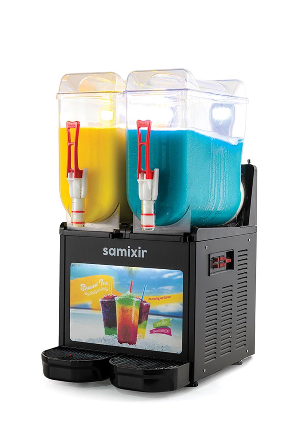 Samixir Ice Slush 12+12 L Twin Allure Buzlu İçecek Dispenseri Siyah