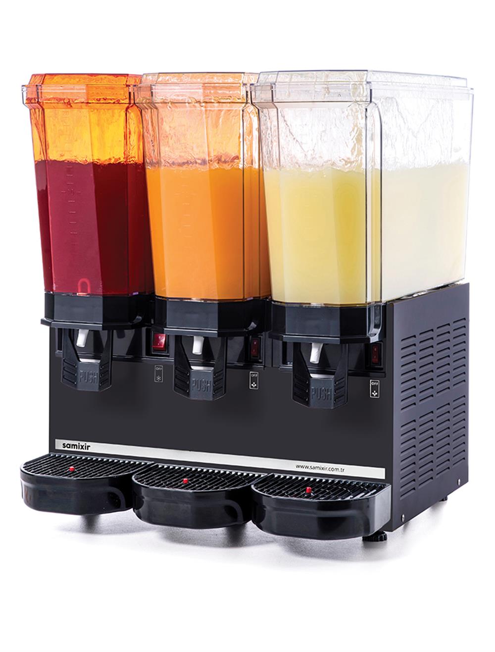 Samixir Klasik Fıskiyeli 20+20+20 L Soğuk İçecek Dispenseri Anolog Sarı