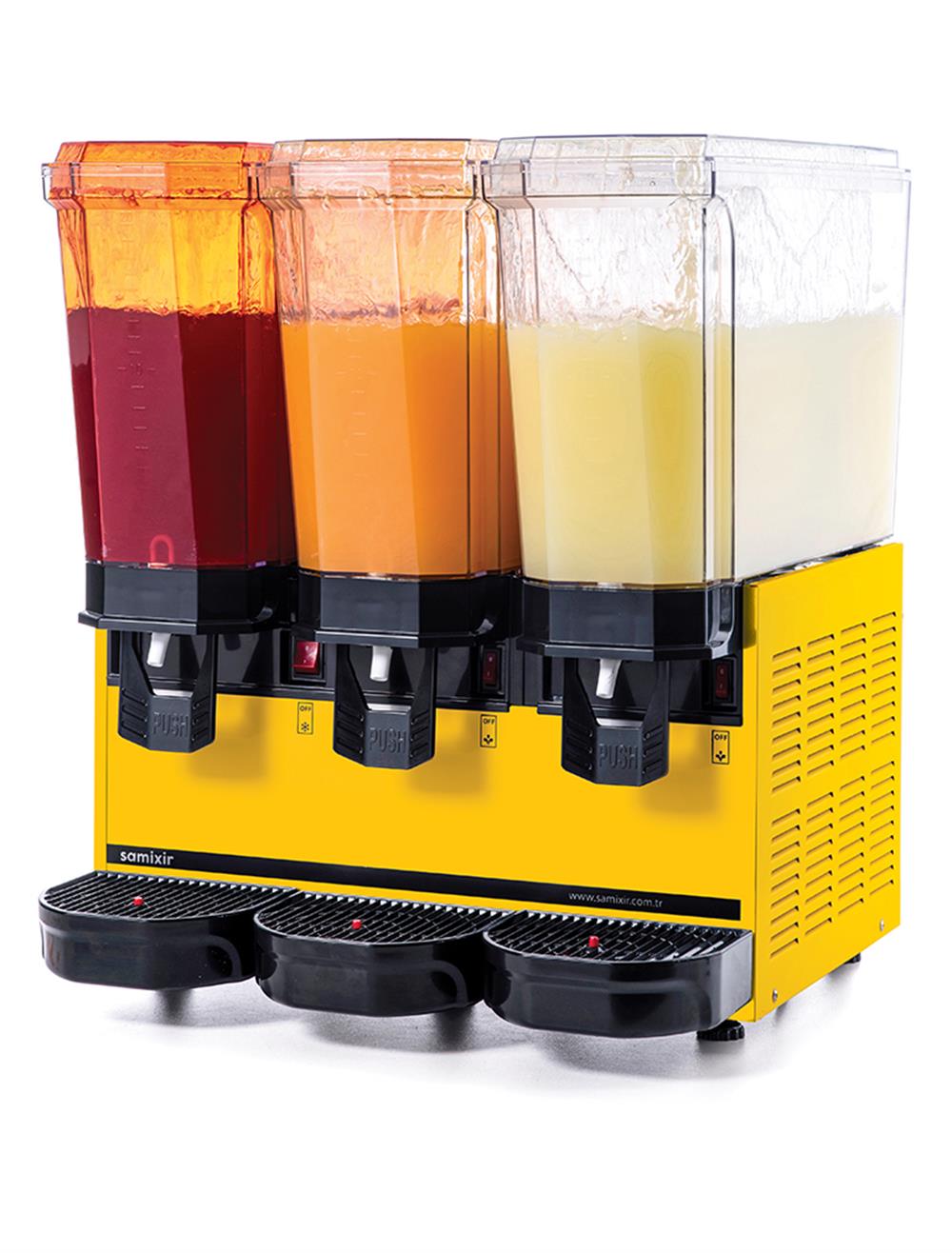 Samixir Klasik Fıskiyeli 20+20+20 L Soğuk İçecek Dispenseri Anolog Sarı