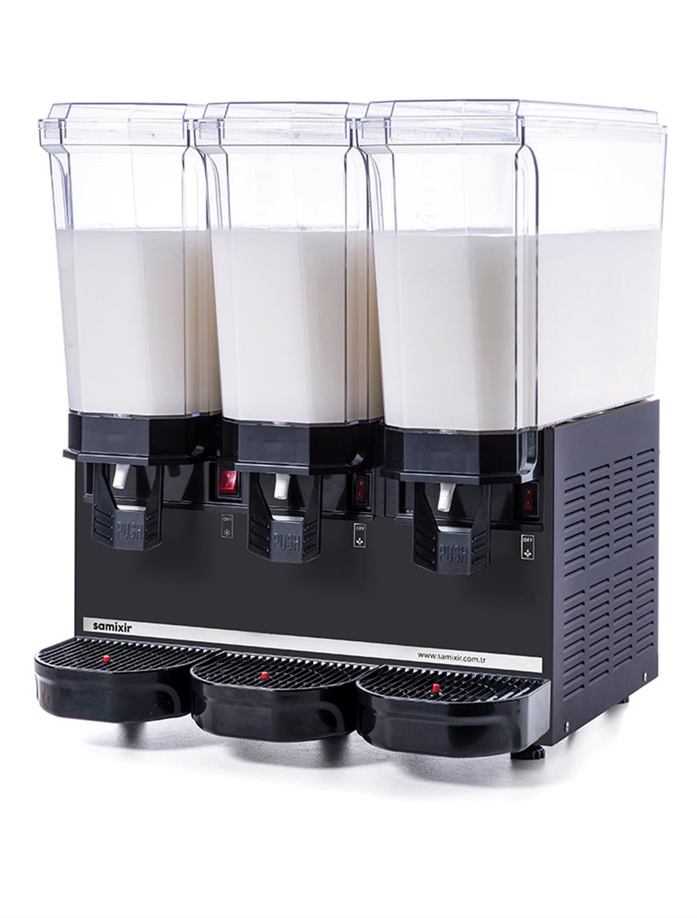 Samixir Klasik Karıştırıcılı 20+20+20 L Soğuk İçecek Dispenseri Anolog Siyah