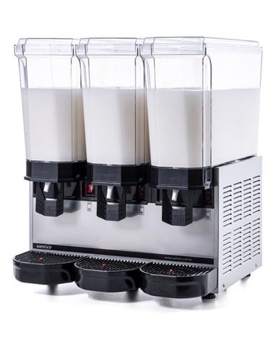 Samixir Klasik Triple Soğuk İçecek Dispenseri 20 ve 20 ve 20 L Karıştırıcılı Karıştırıcılı Karıştırıcılı Inox