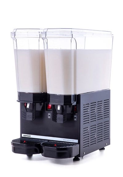 Samixir Klasik Twin Soğuk İçecek Dispenseri 20 ve 20 L Fıskiyeli ve Karıştırıcılı Siyah