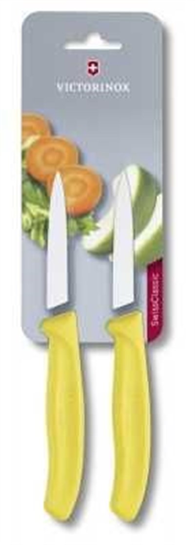 Victorinox Soyma Bıçağı 8 cm Düz Sc Sarı 2 li Blister Vt 6 7606 L118B