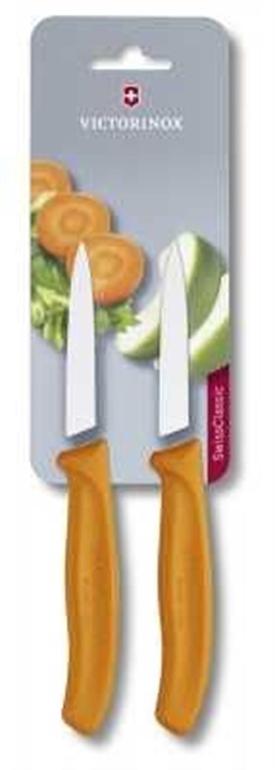Victorinox Soyma Bıçağı 8 cm Düz Sc Turuncu 2 li Blister Vt 6 7606 L119B