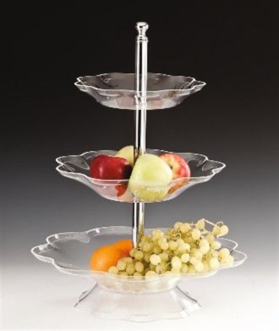 Zicco 3 Katlı Papatya Model Akrilik Stand Şeffaf R 25 30 40 H 55 cm