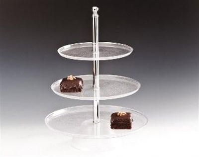 Zicco 3 Katlı Pasta Meyva Standı Polycarbonat 25*30*35 H 50 cm