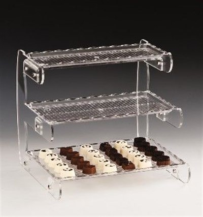 Zicco 3 Katlı Polycarbonat Çik TepsiliAkrilik Teşhir Standı 32*30*H29 cm