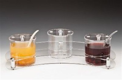 Zicco 3 lü Hilal Standlı Polycarbonat Sosluk Reç Standı 15 lt 37*60*H15 cm