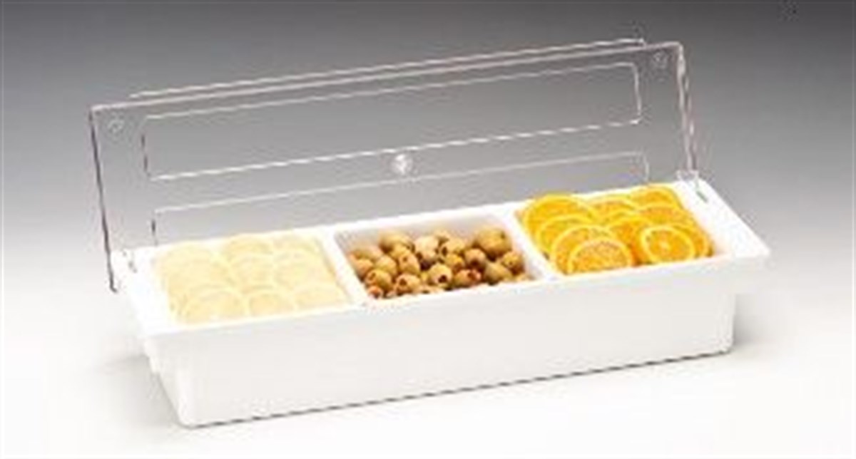 Zicco 3 lü Polycarbonat KapaklıBar Konteyner 50*16*H95 cm Siyah Beyaz