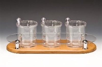 Zicco Ahşap Altlı 3 lü Sosluk Baharatlık 48x19* H 17 cm