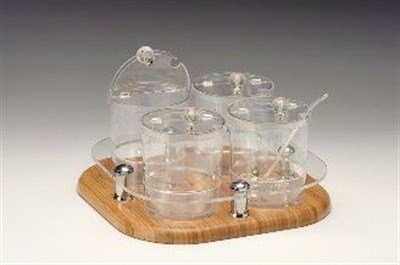 Zicco Ahşap Altlı 4 lü Sosluk Standı 30*30*17 cm