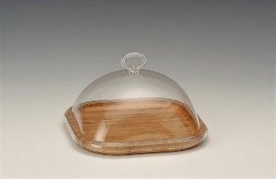 Zicco Ahşap Altlı Akrilik Kapaklı Fanus 21*21 cm 21*21* H 13 cm