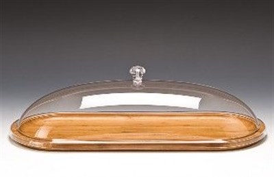 Zicco Ahşap Altlı Oval Fanus 48*19* H 13 cm