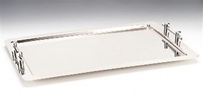Zicco Çelik Kulplu Köşeli Servis Tepsi 42*62 cm
