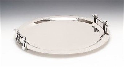 Zicco Çelik Kulplu Yuvarlak Servis Tepsi R 50 cm