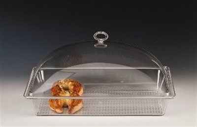 Zicco Derin Polycarbonat AltlıAkrilik Kapaklı Kurabıye Lokum 43*28* H İç7 cm Dış 18