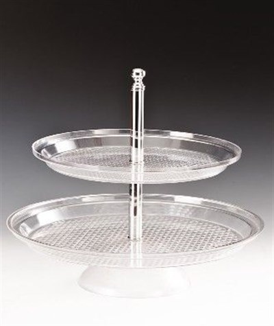 Zicco İki Katlı Polycarbonat Pasta Standı 42cm 35 cm
