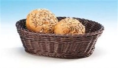 Zicco Orta Oval Plastik Ekmek Sepeti Açık Koyu 25*19*H 8 cm