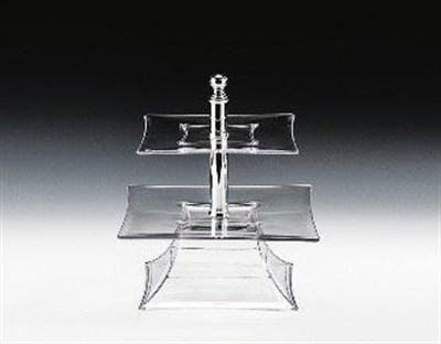 Zicco Polycarbonat Tepsili 2 Katlı Teşhir Standı 20 25 cm H 24 cm