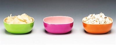 Zicco Renkli Oval Bambu Çerezlik Pembe Oranj Yeşil 12*12 cm