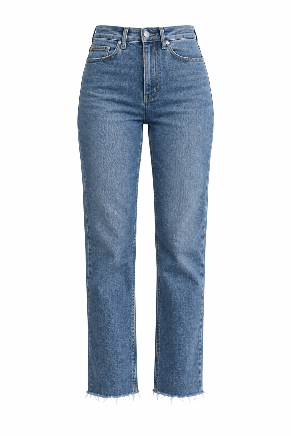 Paça Kesik Boyfit Denim Pantolon Açık Mavi