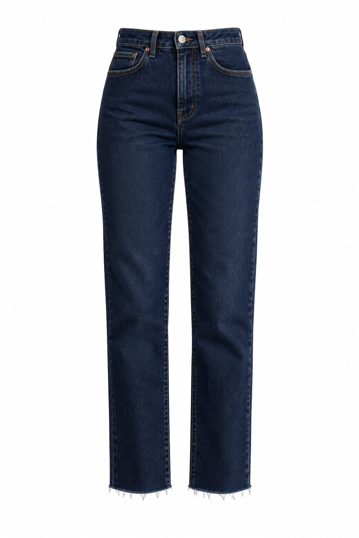 Paça Kesik Boyfit Denim Pantolon Koyumavi