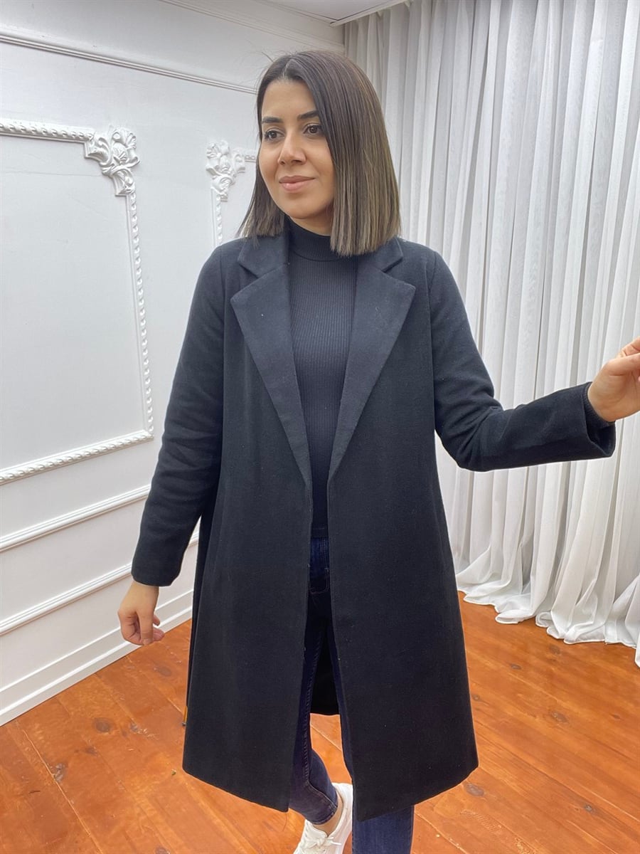 Astarlı Kaşe Kaban Siyah