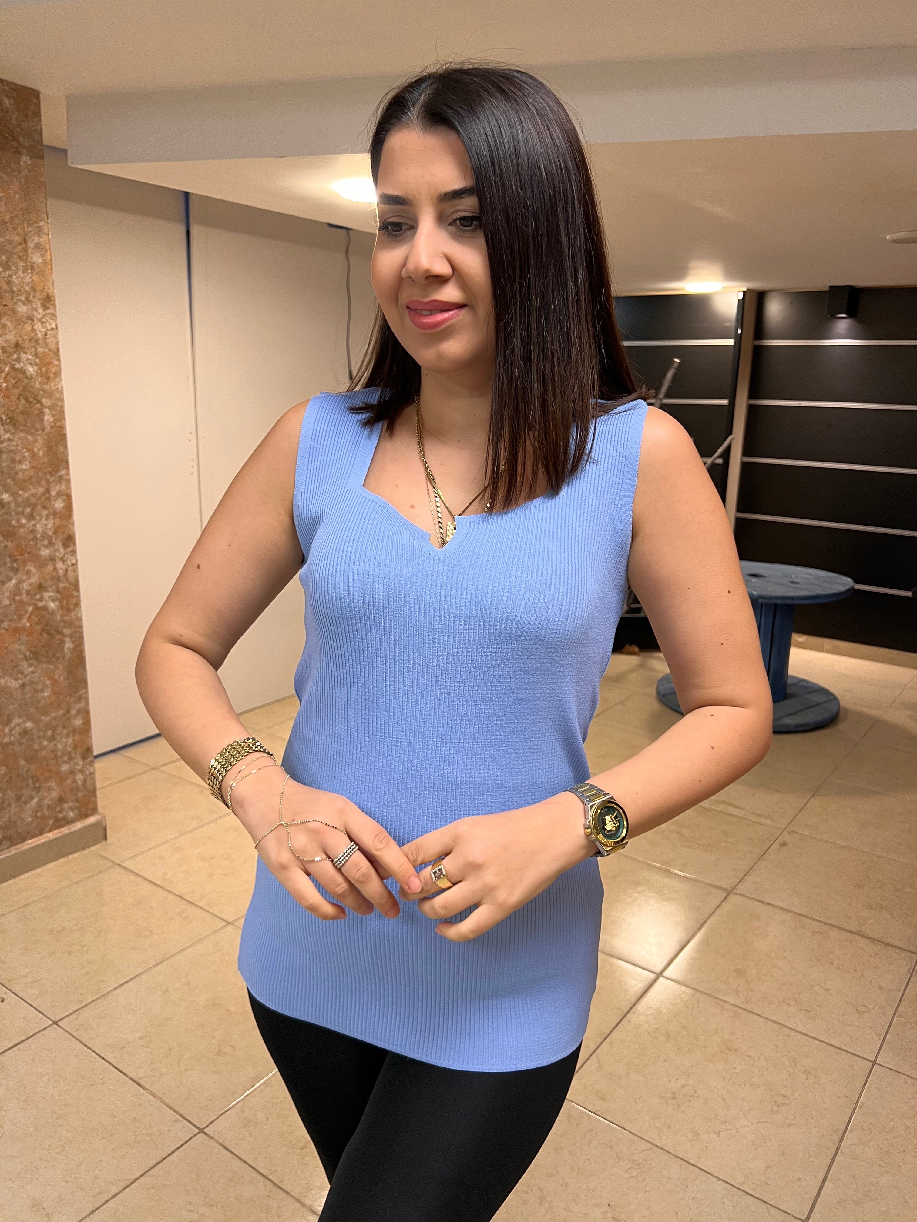 Büyük Beden Fitilli Açma Yaka Bluz Bebemavi