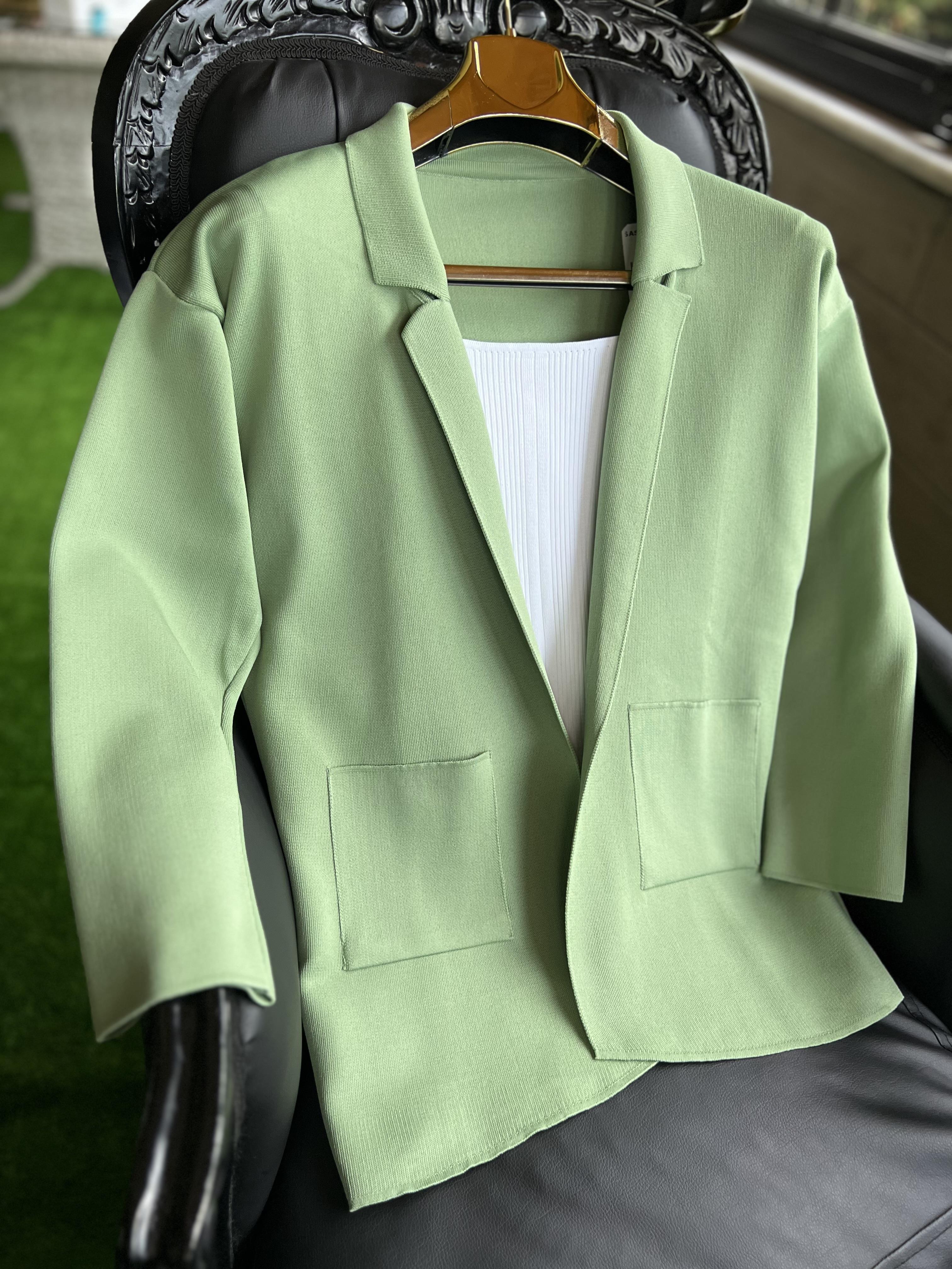 Çelik Örme Blaze Ceket Mint Yeşili