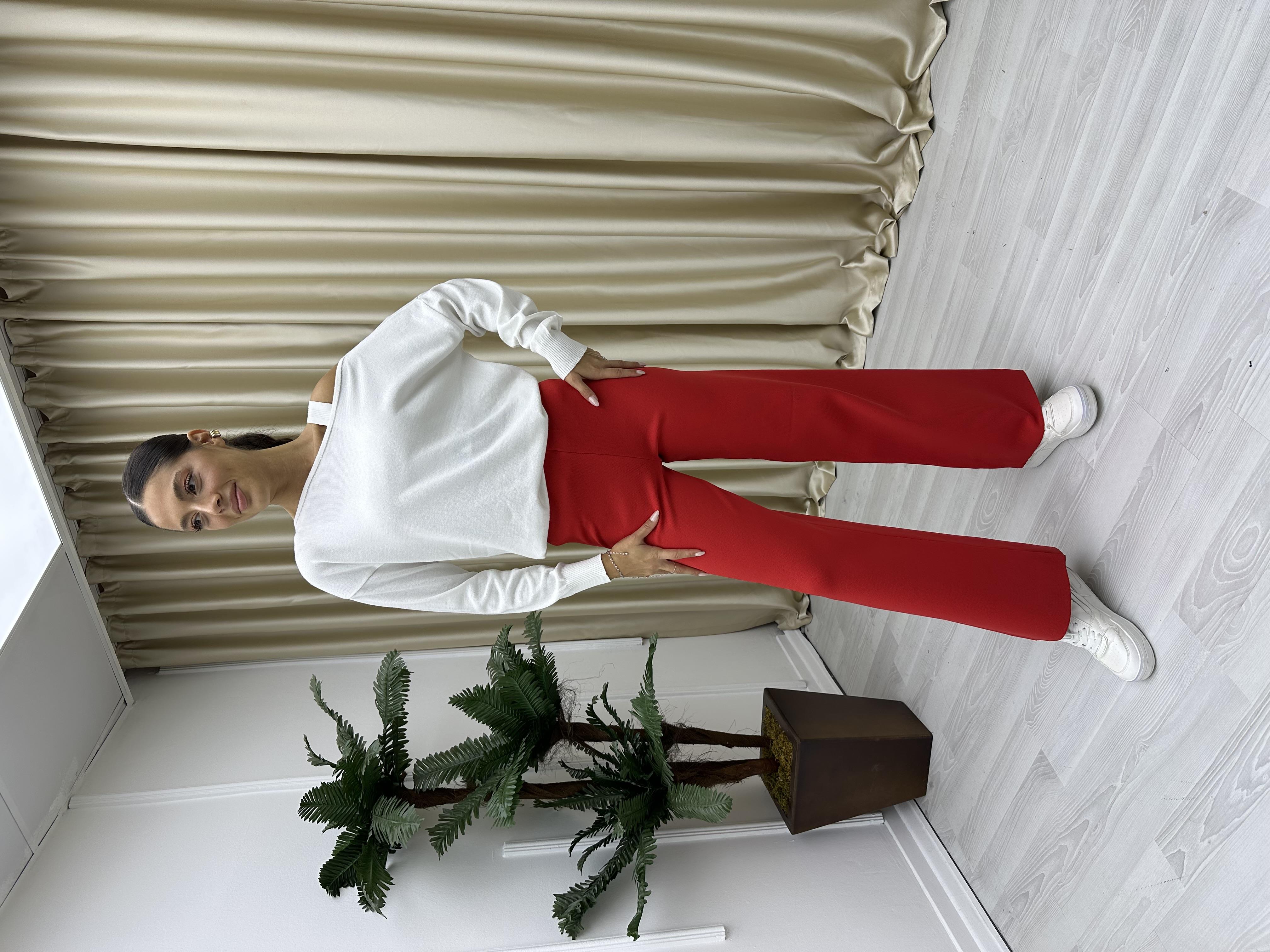 Çelik Triko Pantolon Kırmızı