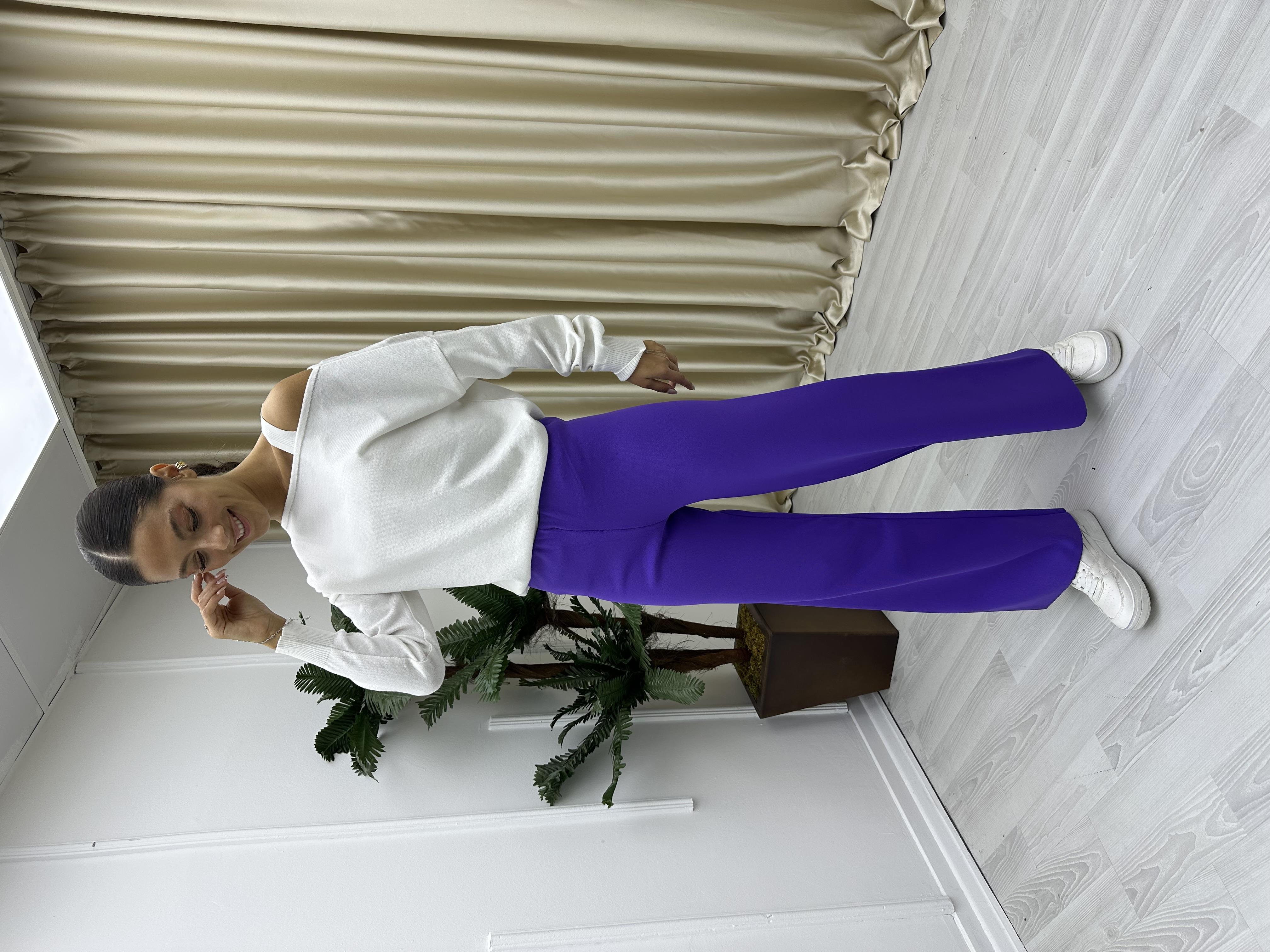 Çelik Triko Pantolon Mor