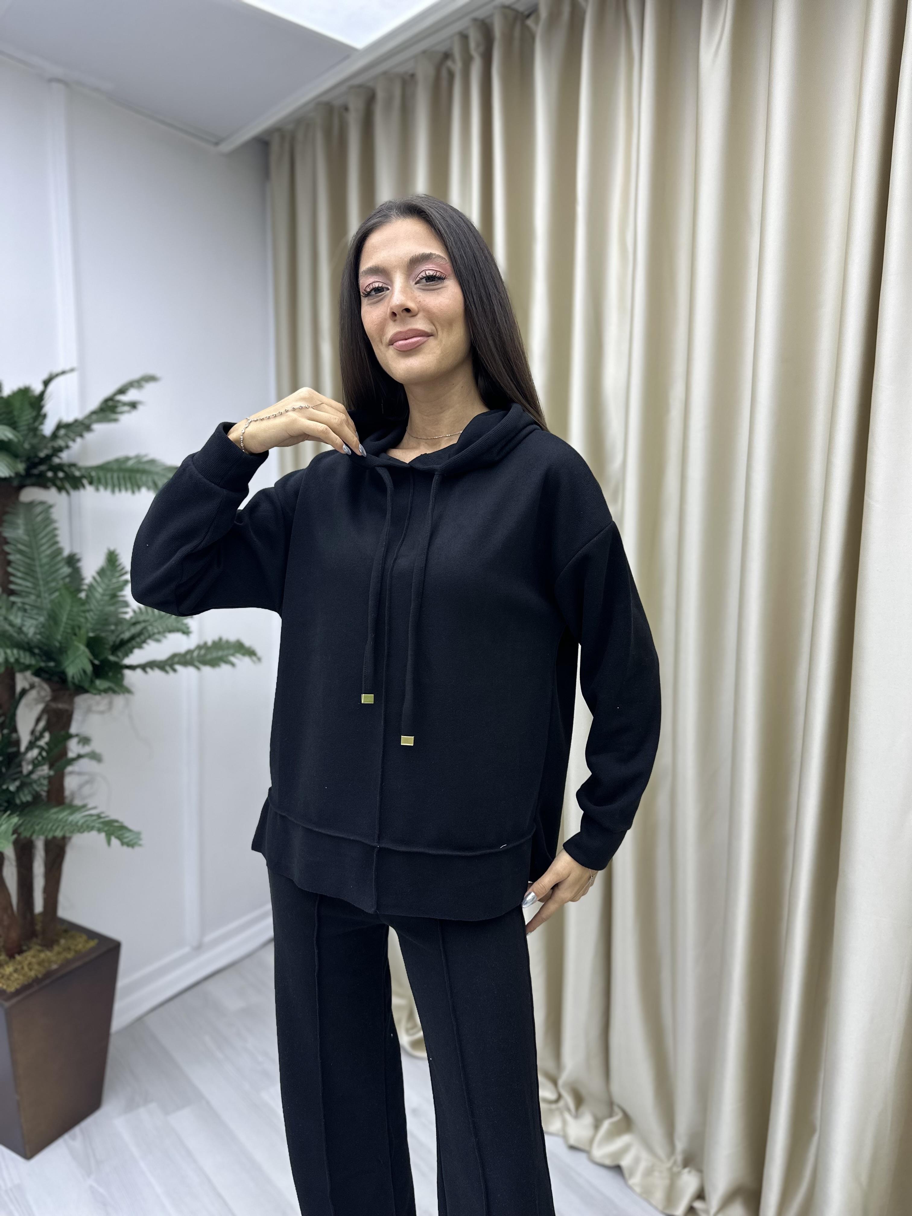 Çima Detay Selanik Takım Siyah