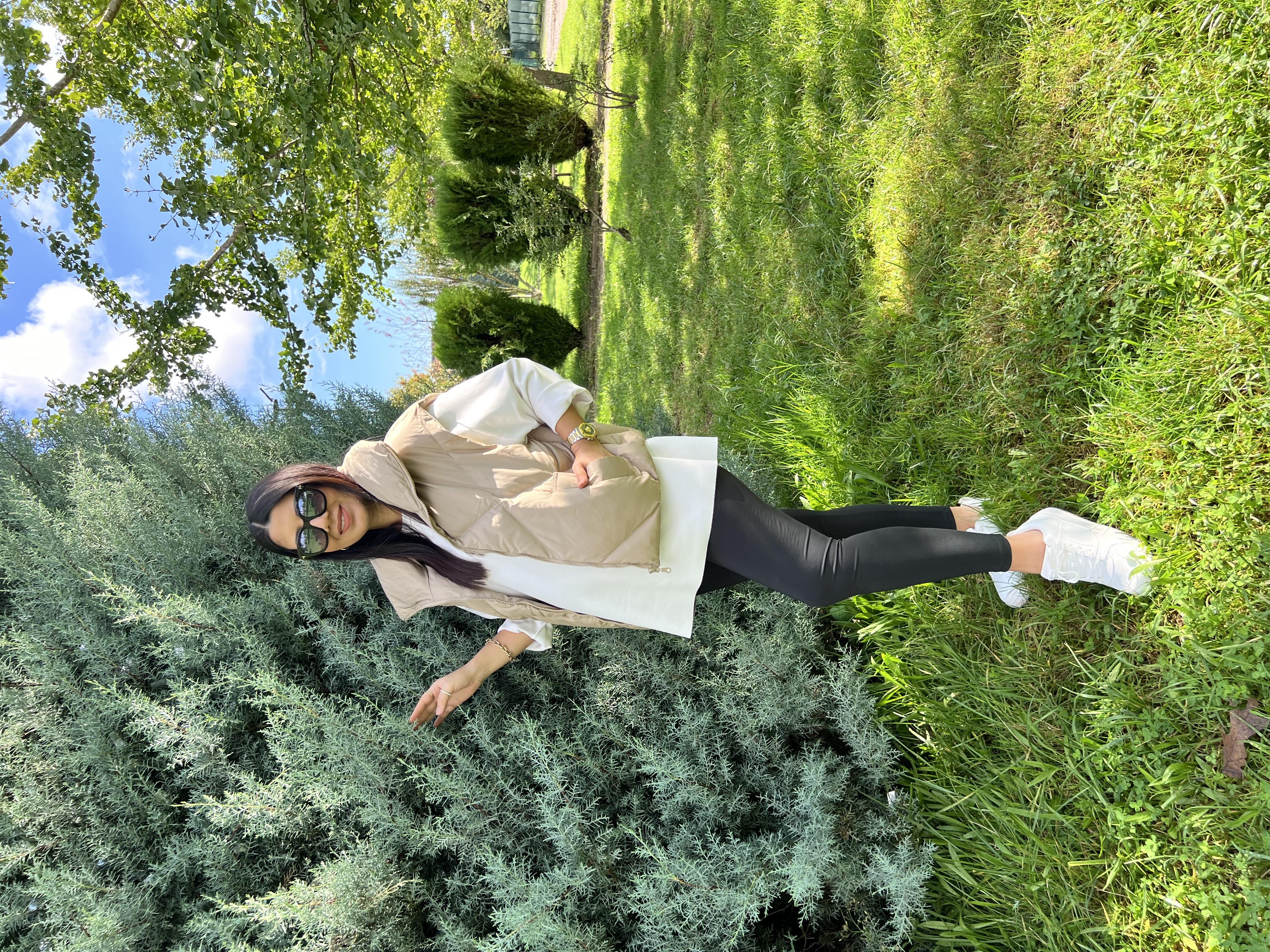 Dik Yaka Şişme Yelek Bej