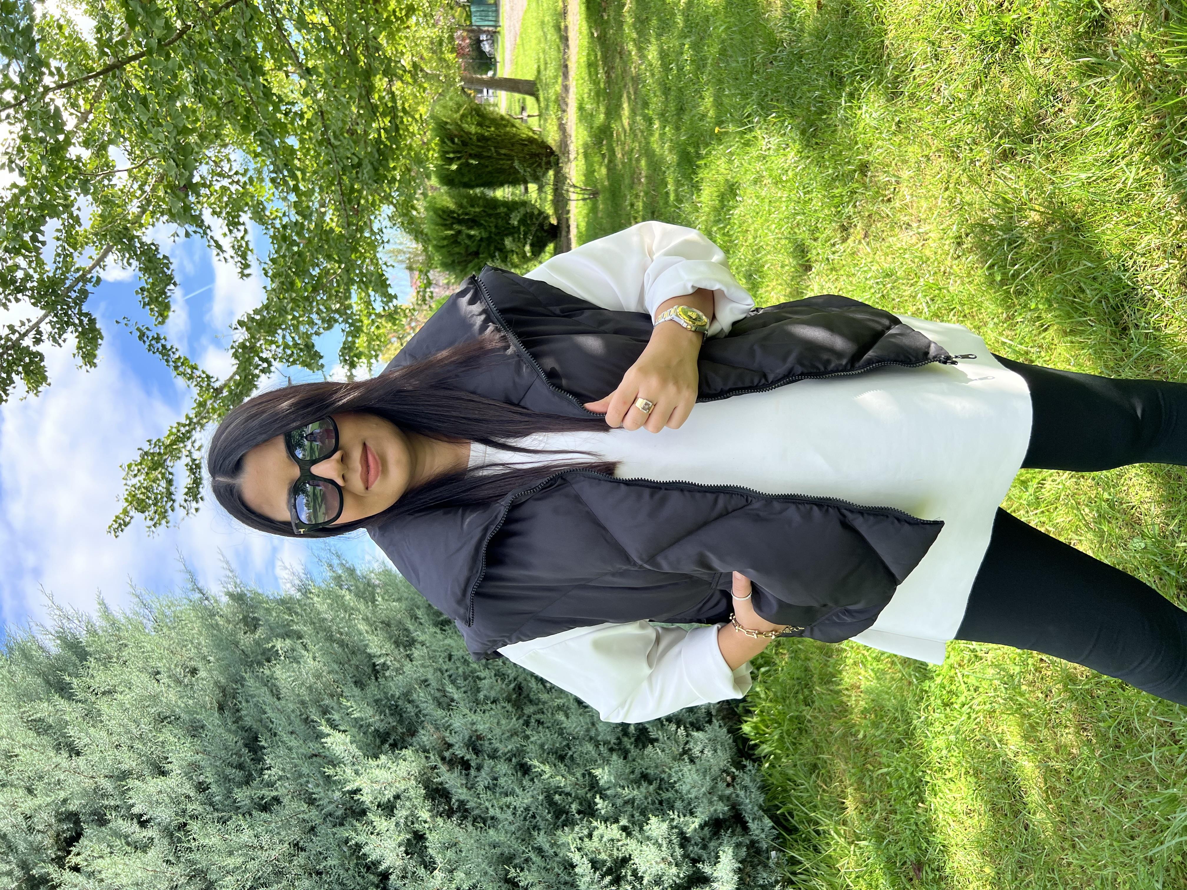 Dik Yaka Şişme Yelek Siyah