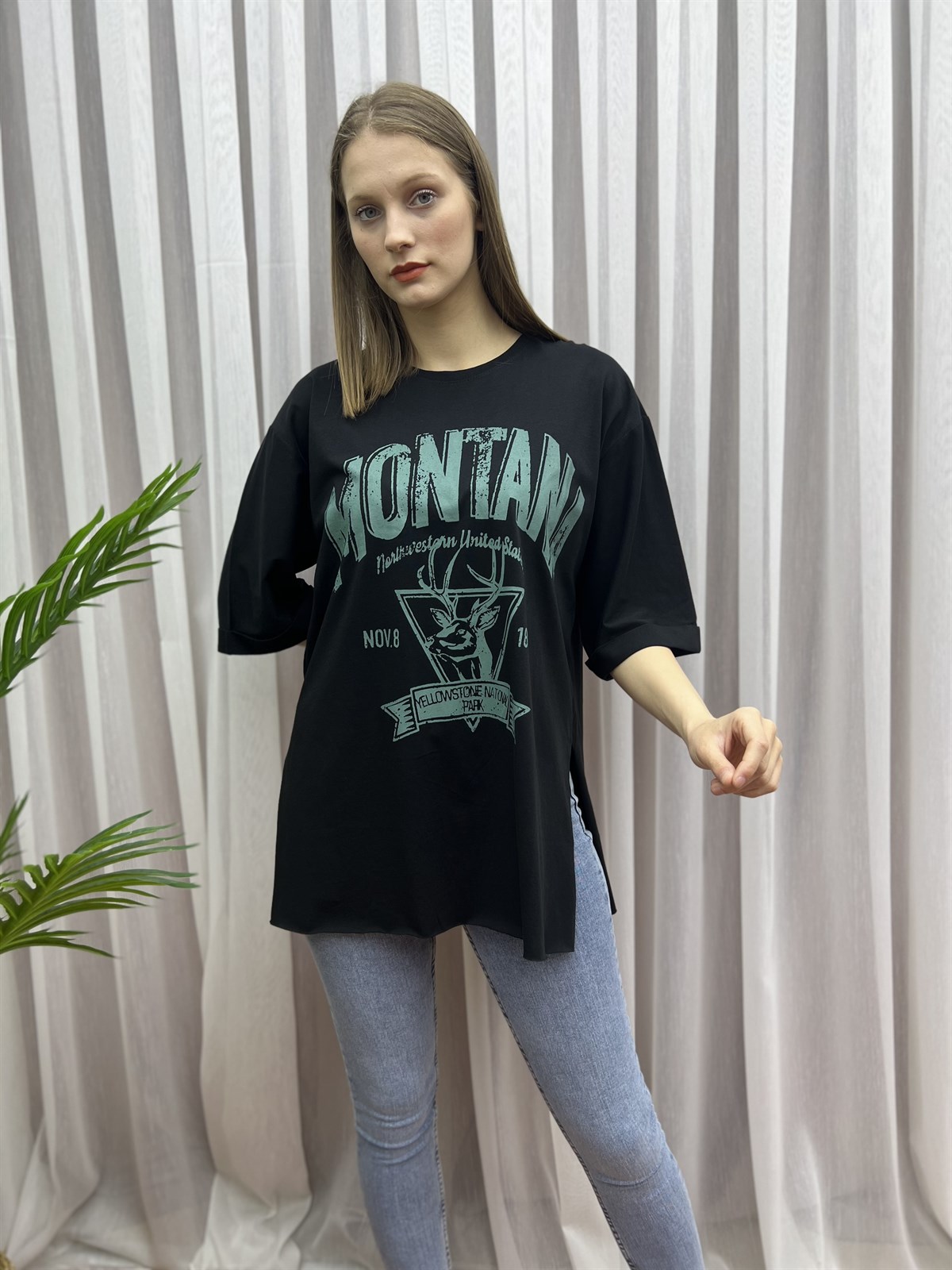 Duble Kol Montana Tişört Siyah