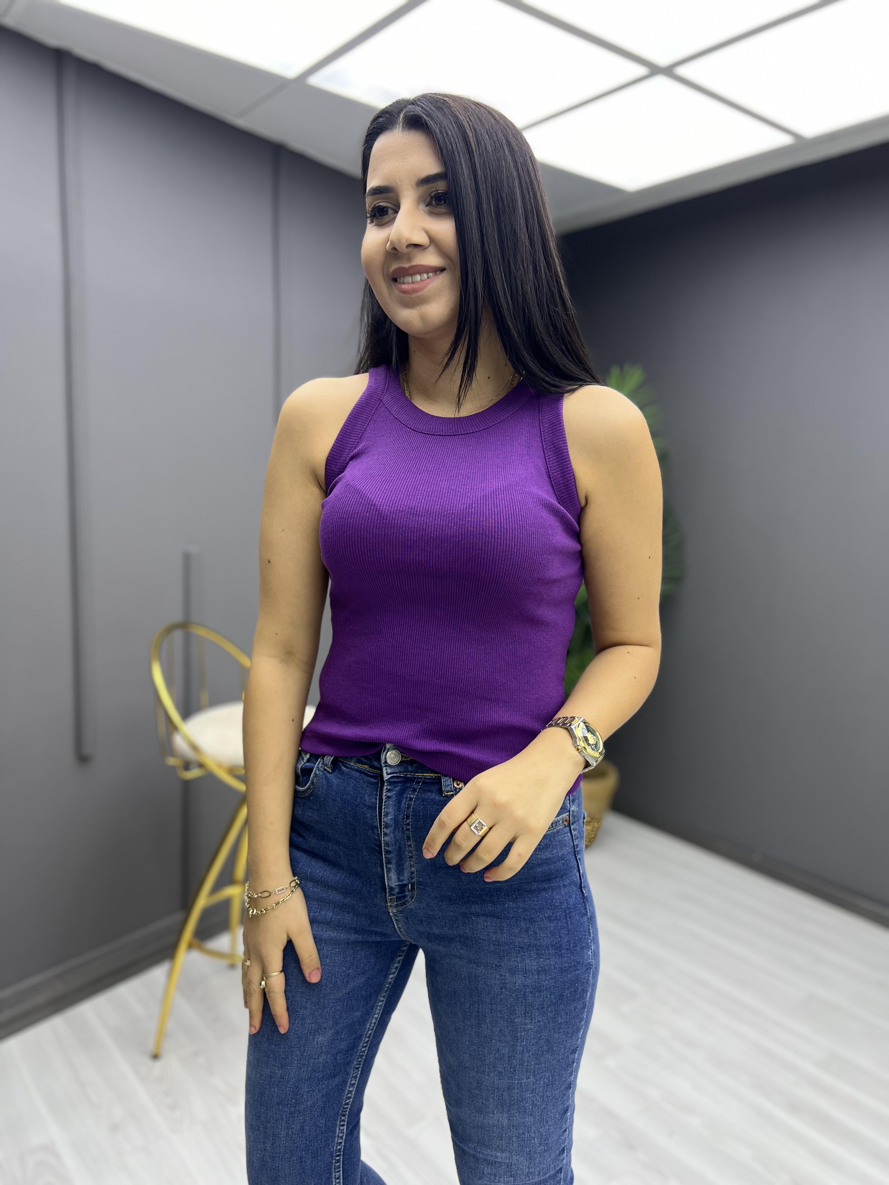 Halter Yaka Atlet Mor