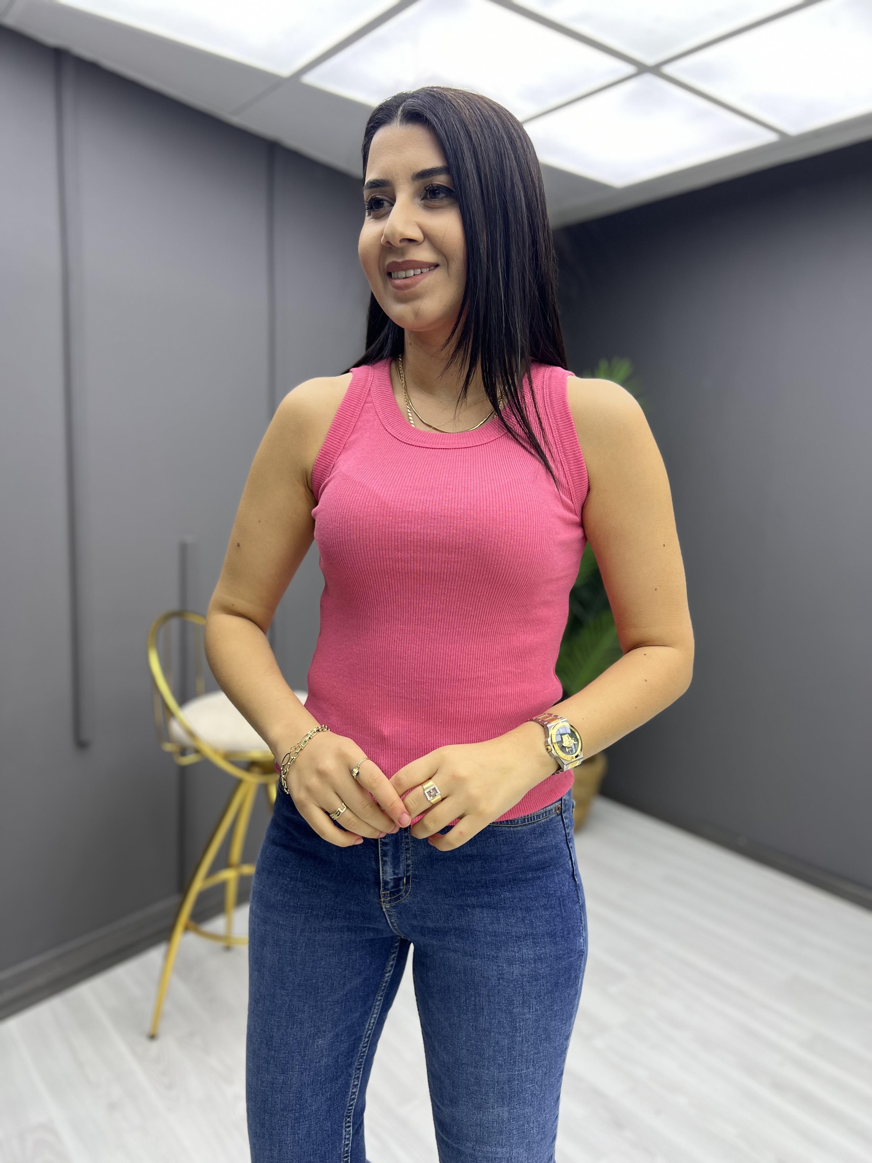 Halter Yaka Atlet Pembe