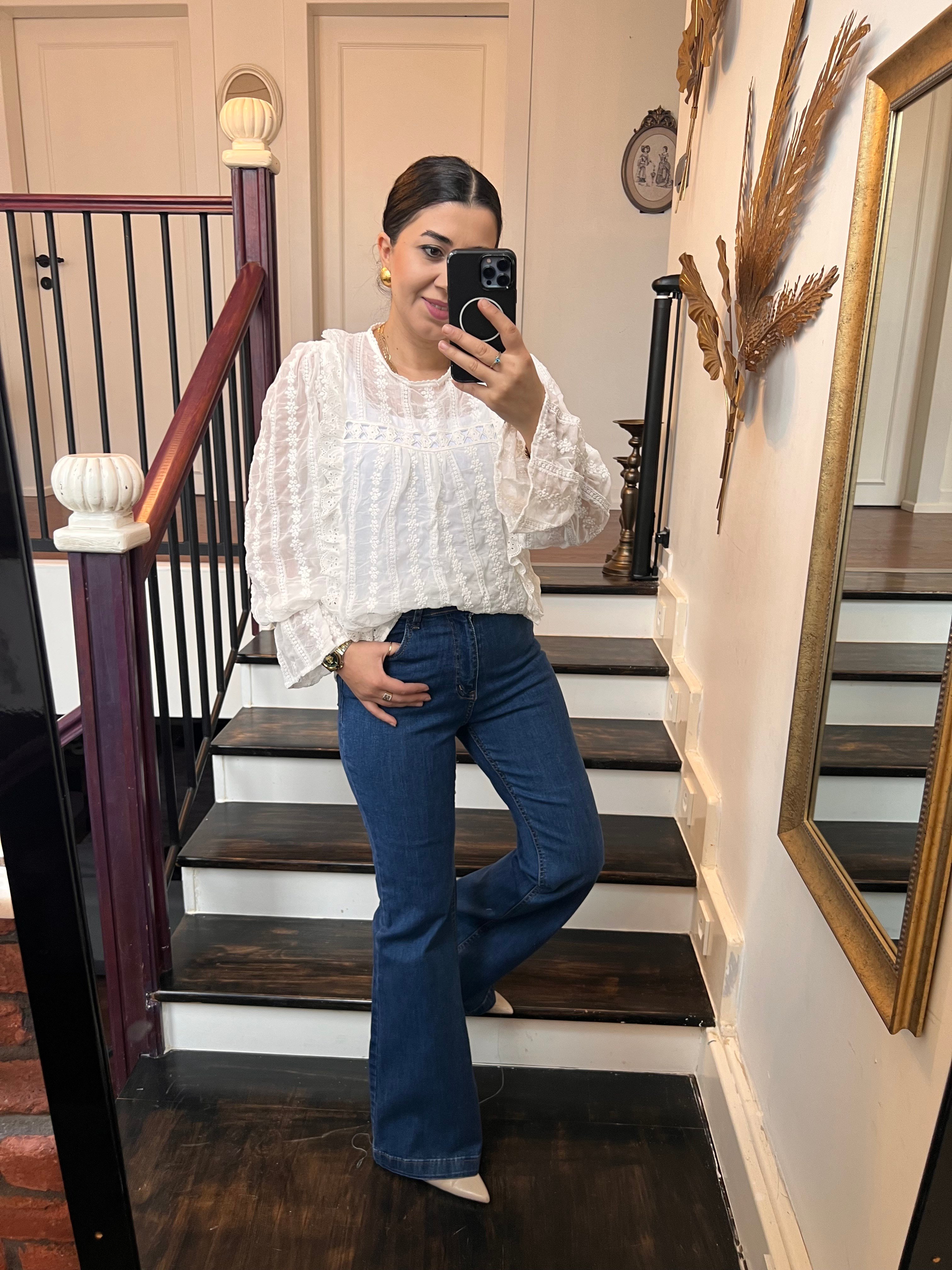 İspanyol Paça Ultra Likra Jean Koyumavi