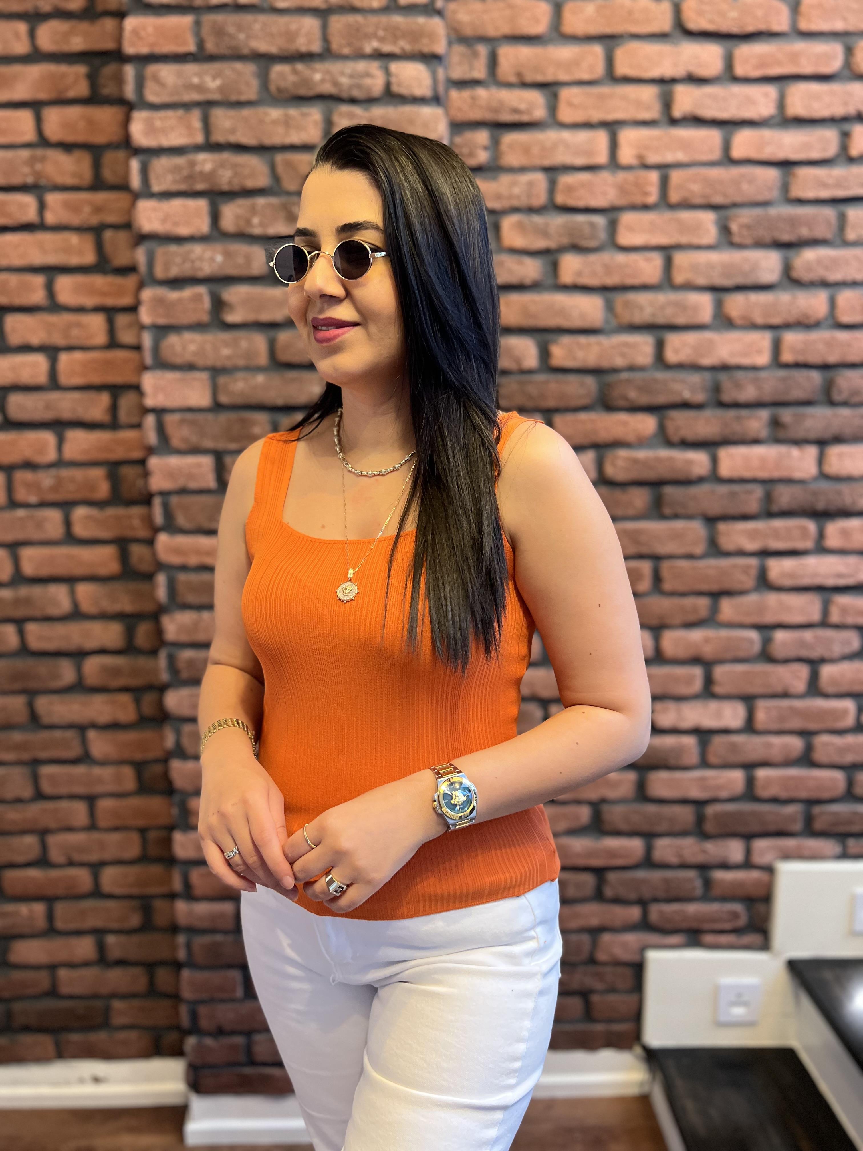 Kare Yaka Fitilli Atlet Oranj