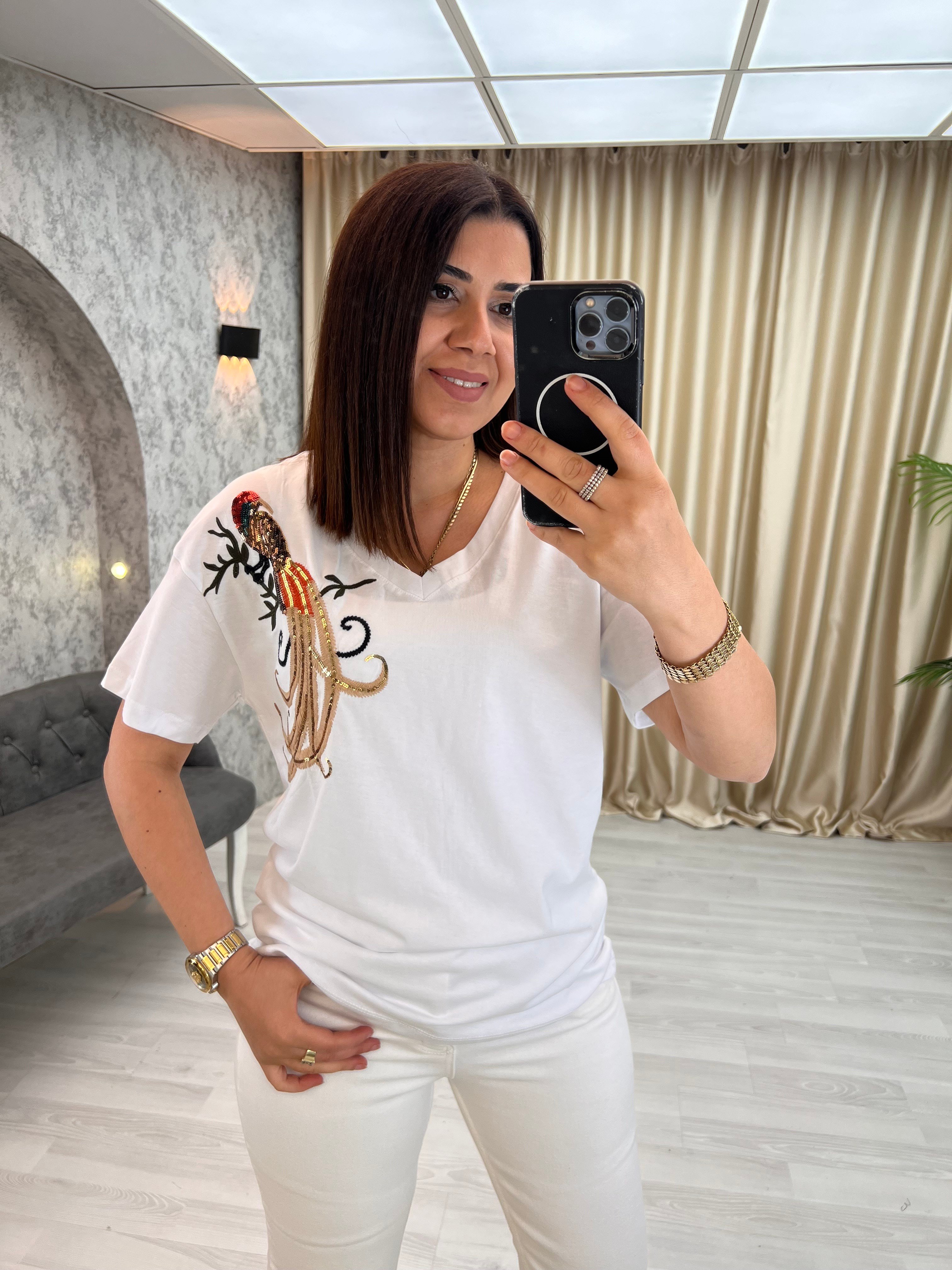 Nakışlı Kuş Tişört