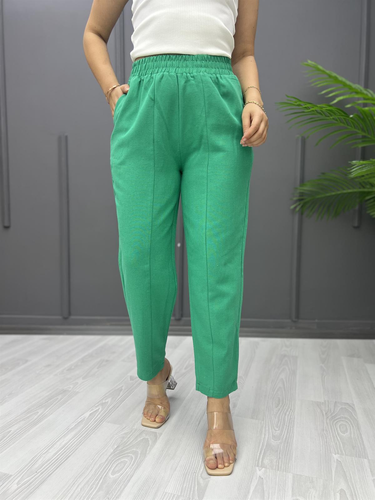 Ön Parçalı Şalvar Pantolon Yeşil