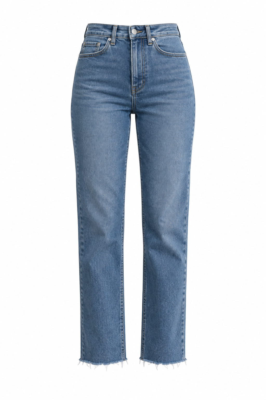 Paça Kesik Boyfit Denim Pantolon Açık Mavi