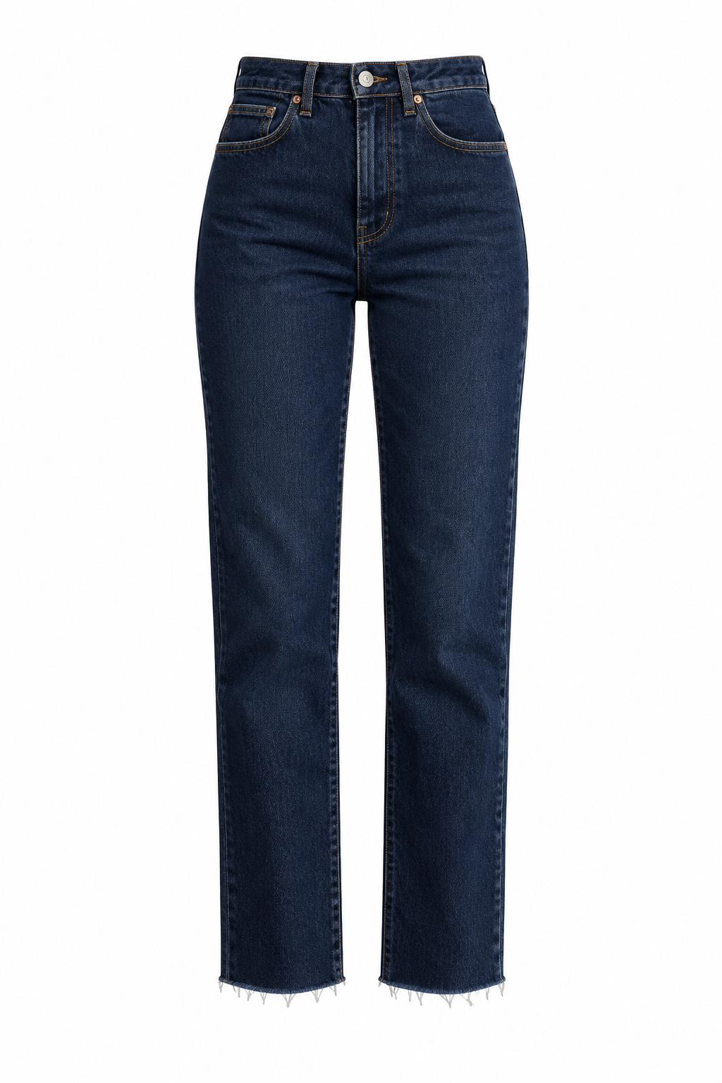 Paça Kesik Boyfit Denim Pantolon Koyumavi