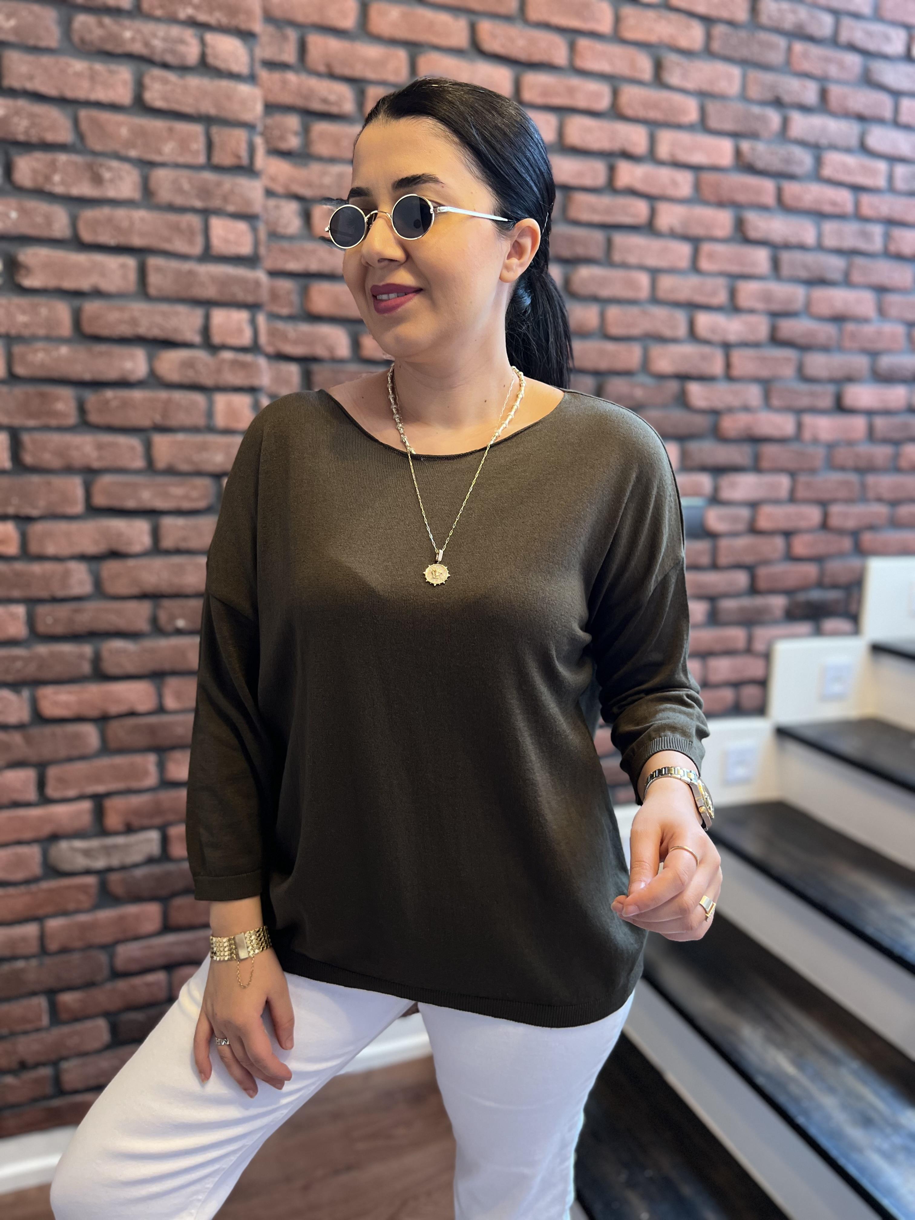 Pamuk Salaş Bluz Haki