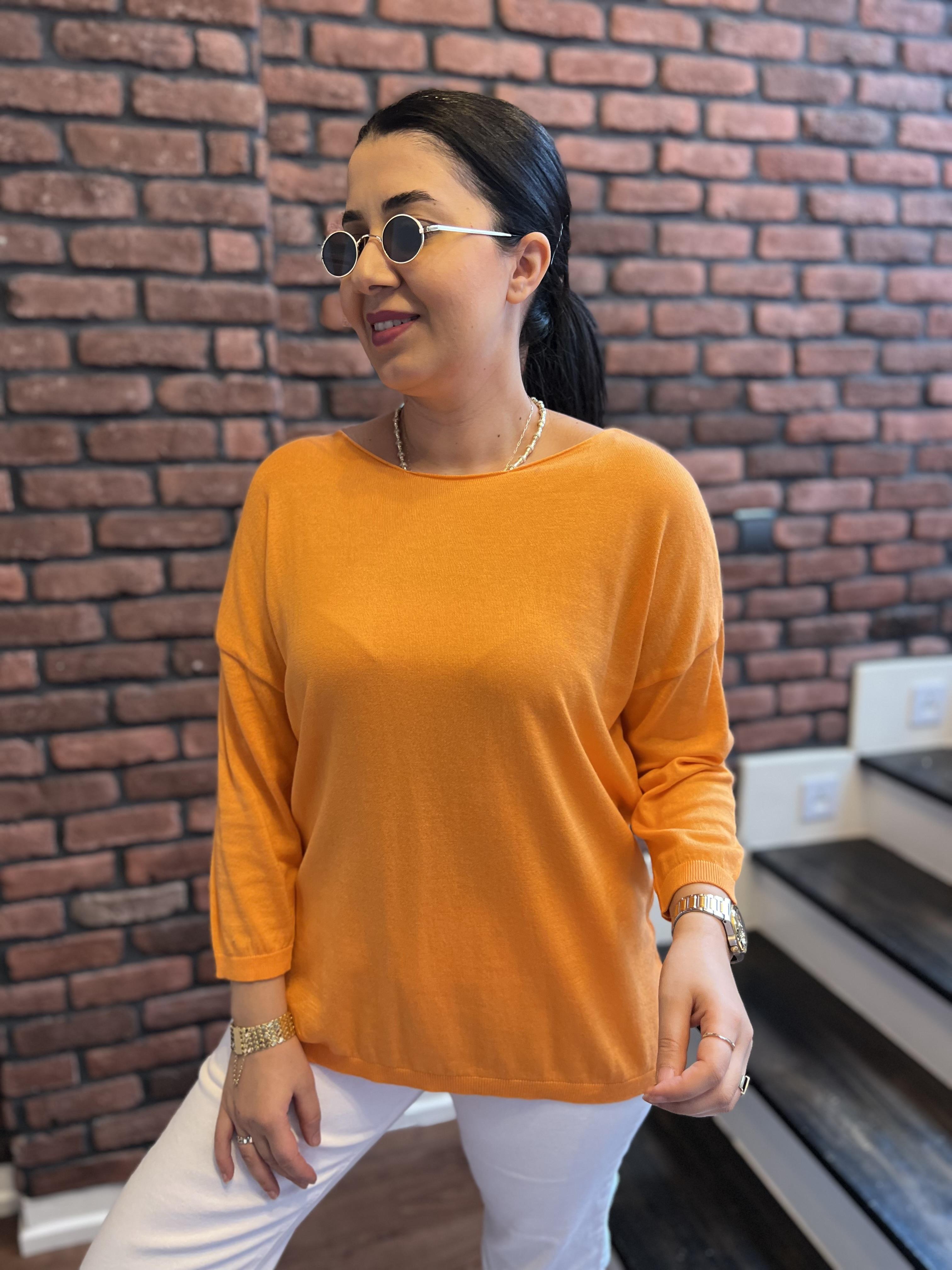Pamuk Salaş Bluz Oranj